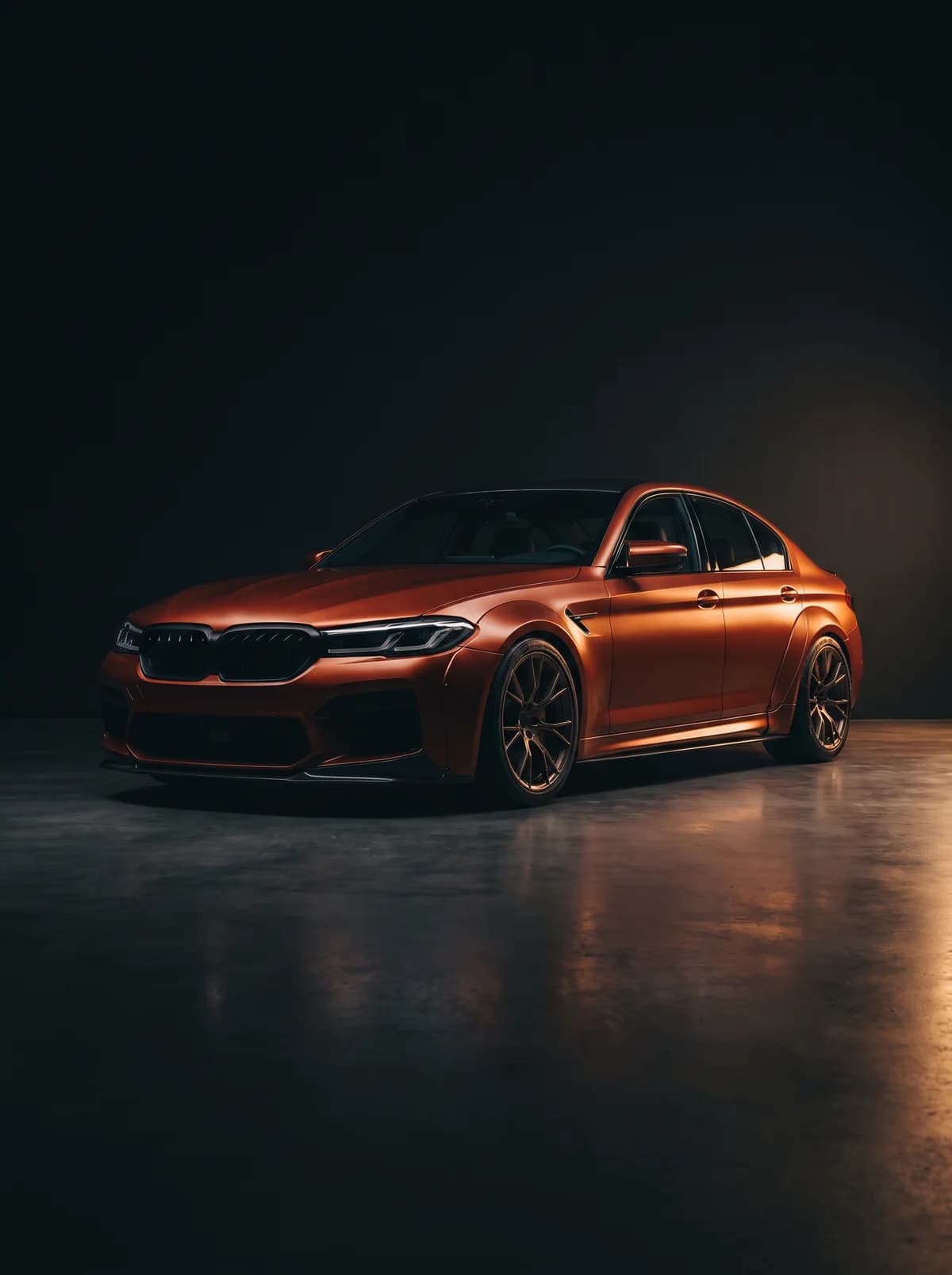 Burnt orange wrapped sports car